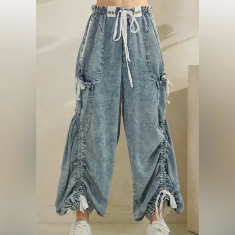 NEW - Oli & Hali Light Blue Denim Jogger Pants - Picture 5 of 6